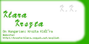 klara krszta business card